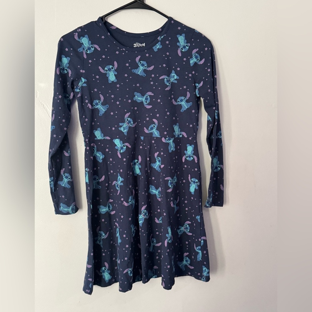 Stitch Kids Dress - Navy Blue